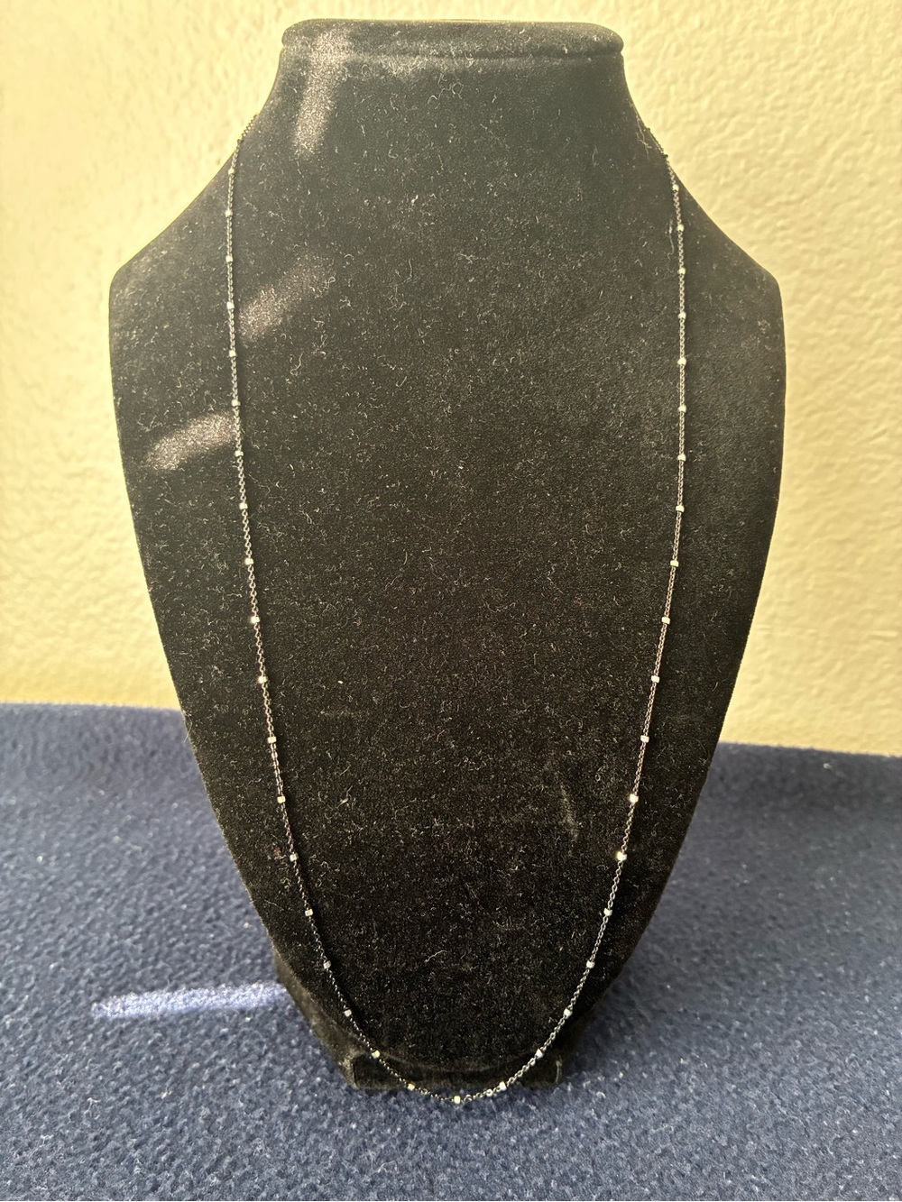 925 Sterling Silver/ Black and Silver Chain 24”
